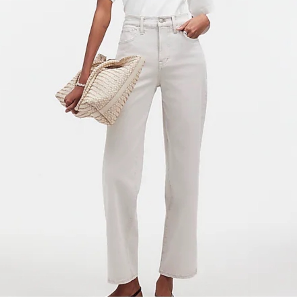 Madewell stone denim The Perfect Vintage Wide-Leg Crop Jean